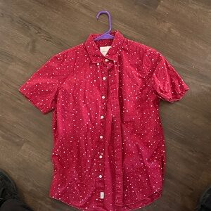 American Eagle Red Polka Dot Shirt